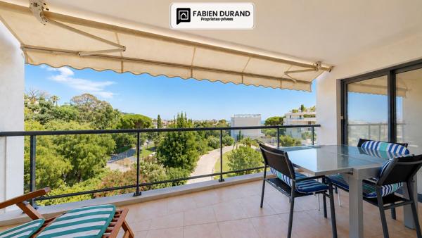 CANNES PLAGE DU MIDI 700m 3 PIÈCES 71,8 M² DEUX TERRASSES 22 M²  PISCINE  GARAGE -   APERÇU MER