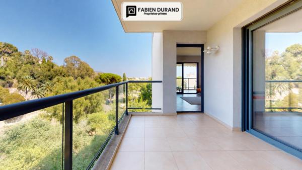 CANNES PLAGE DU MIDI 700m 3 PIÈCES 71,8 M² DEUX TERRASSES 22 M²  PISCINE  GARAGE -   APERÇU MER