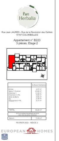 Appartement à louer 3 pièces 64.28m²