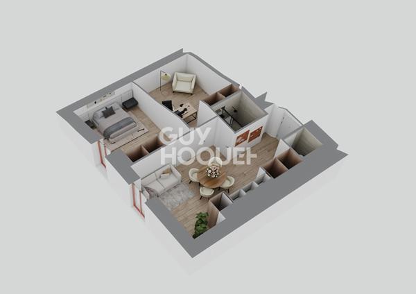 Appartement T2 bis (Plateau à aménager), Montchat Bazin, Lyon 3ème (69003)