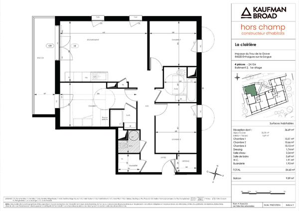 A VENDRE Appartement Entraigues Sur La Sorgue 4 pièce(s) 84.6 m2