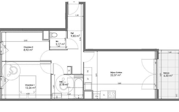 Appartement à vendre    3 pièces •  La Seyne-sur-Mer