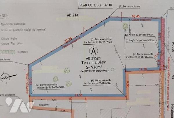 Terrain à bâtir de 955 m² LA NEUVILLE DU BOSC