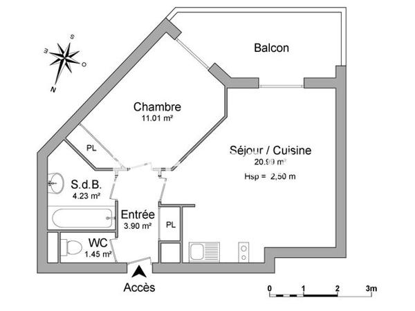 Location Appartement 2 pièces 41.58 m² - SOLEIL DU GERS - 2 RUE JEAN MONET Auch 32000