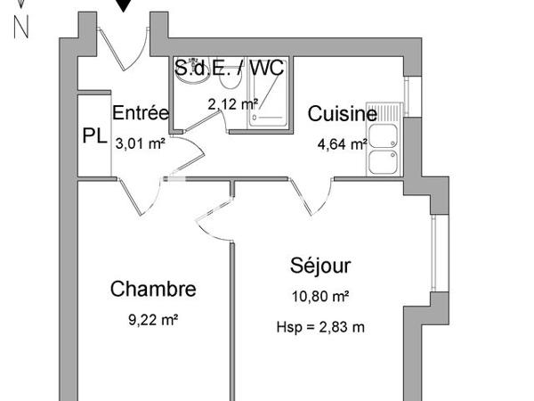 Location Appartement 2 pièces 29.91 m² - 16 PLACE FOIRE LE ROI Tours 37000