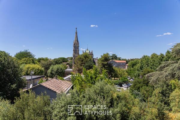 Dernier étage aux Beaux-Arts, terrasse et vue dégagée