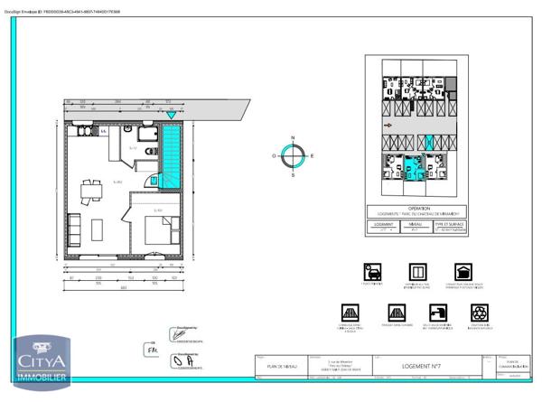 Appartement à louer 2 pièces 42.4m²