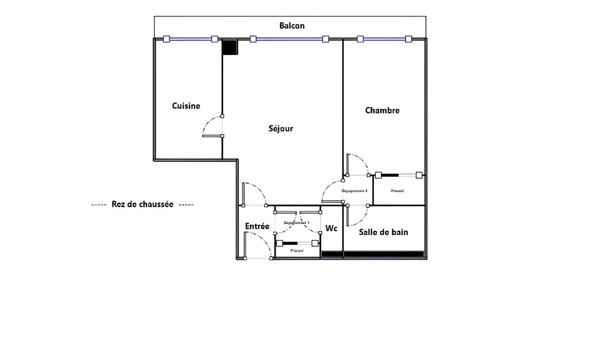 Appartement ERMONT- 2 pièces - 52.22 m2