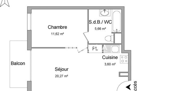 Location Appartement 2 pièces 41.15 m² - Vauréal 95490
