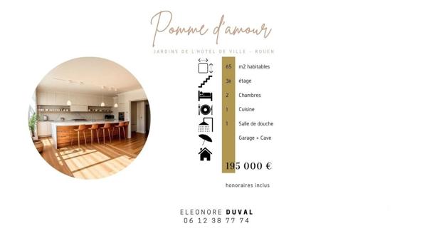 Appartement 3 pièces de 66 m² à Rouen (76000)