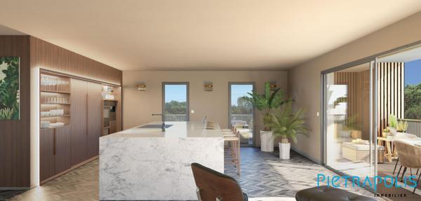 SÈTE - RÉSIDENCE HERMIONE : Appartement T4 82,3m², terrasse 18,5m², parking