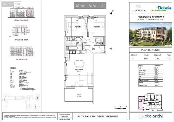 Location - Appartement Bailleul 59270 3 pièces 71 m 2