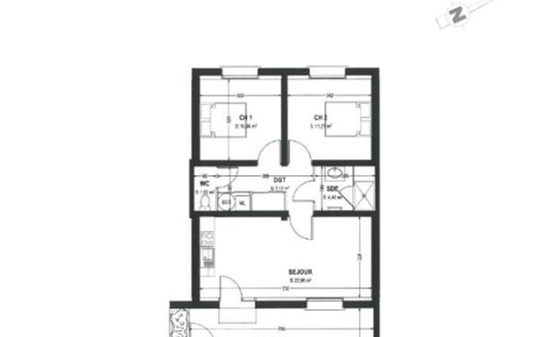 Appartement à vendre    3 pièces • 58,38 m2 Rochefort