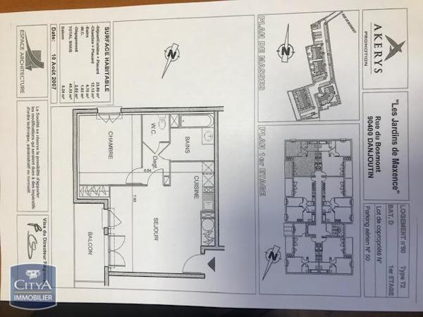 Appartement à louer 2 pièces 45.33m²