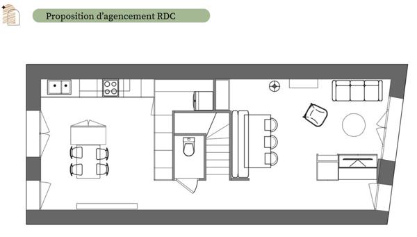 Maison de ville avec jardin attenant