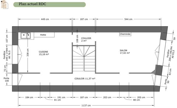 Maison de ville avec jardin attenant