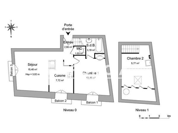 Location Appartement 3 pièces 49.53 m² - 2 RUE RAMBAUD Montpellier 34000