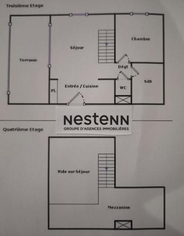 DERNIER ETAGE T2 MEZZANINE TERRASSE VUE PISCINE