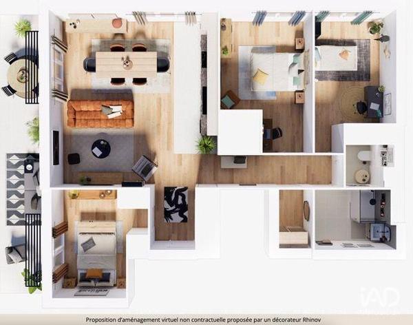 Appartement à vendre 4 pièces 89 m² Lyon 7