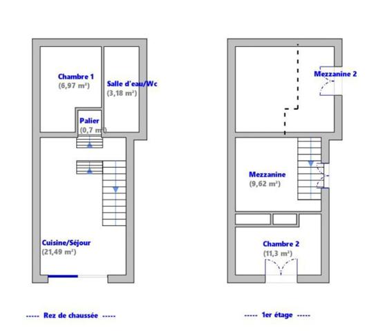 Appartement Sète 2 pièces en duplex 54 m2
