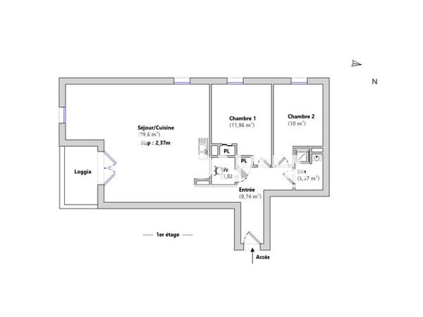Location Appartement 3 pièces 75.96 m² - 26 ALLEE LESPURGERES Gujan Mestras 33470
