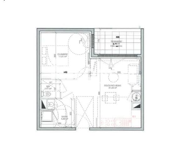 Location Appartement 2 pièces 38.5 m² - 2 RUE ARLETTE DE FALAISE Caen 14000