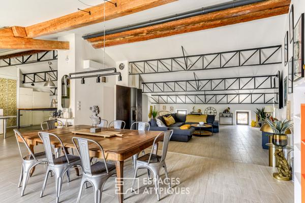 Maison style loft industriel avec terrasse et appartement privé – 10 mins Carcassonne