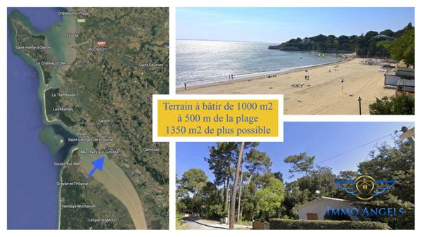 Terrain à bâtir de 1000 m2 à 500m des plages