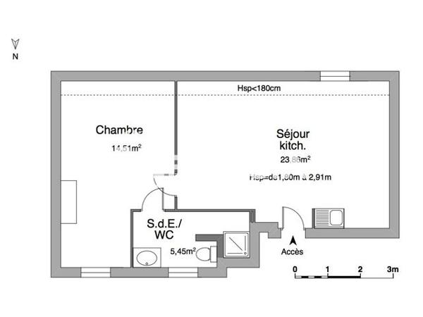 Location Appartement 2 pièces 43.8 m² - 129 BD DE LA CROIX ROUSSE Lyon 69004