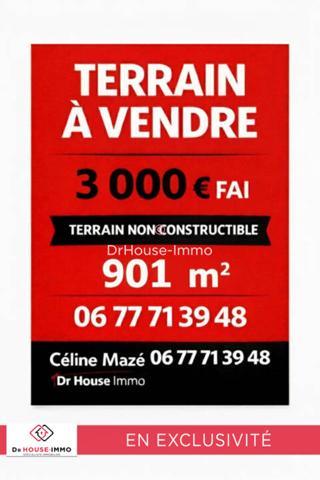 Terrain à vendre 5 pièces de 901 m²