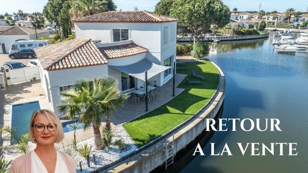 Marina 3 chambres avec appontement de 15 m pour bateau