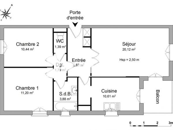 Location Appartement 3 pièces 65.13 m² - 4 RUE DU TOMBOIS Metz 57000
