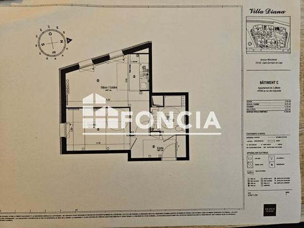 À vendre Appartement 2 pièces 41.93 m² - Saint-germain-en-laye 78100