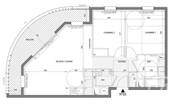 Appartement F3 à vendre  3 pièces - 61,63 m2 NICE - 06