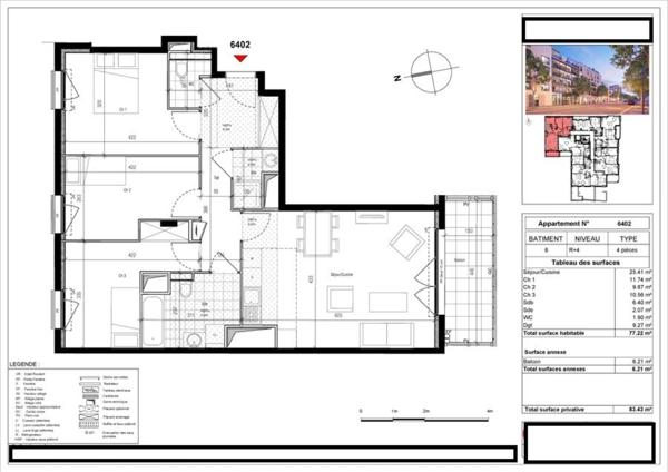 appartement à vendre 4 pièces AUBERVILLIERS (93)