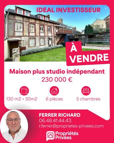 MAISON DE VILLE DE 120 M2 ET STUDIO DE 30 M2