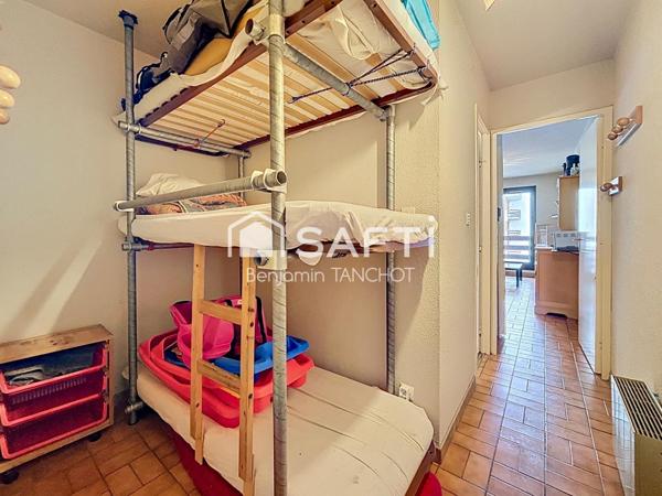 Studio au pied des pistes avec balcon et cabine spacieuse