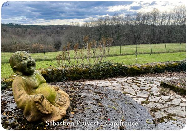 Propriete à vendre 6 pièces proche de BRANTOME (24), site en sommet de colline, clos de murs, piscine, annexe, dépendances