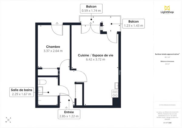Appartement à vendre 2 pièces SURESNES (92)