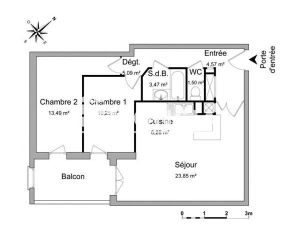 Location Appartement 3 pièces 68.5 m² - 53 RUE GABRIEL MOUILLERON Nancy 54000