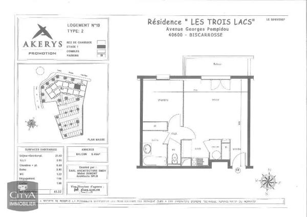 Appartement à louer 2 pièces 41.52m²