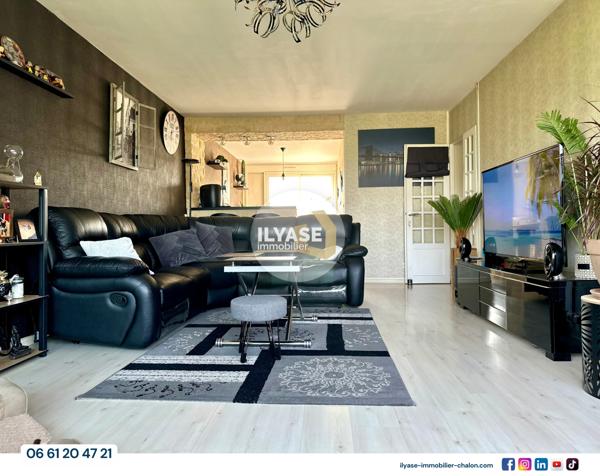 Chalon-sur-Saône (71100) Appartement T4 | 93 m² | 2 balcons | 1 garage | 1 cave