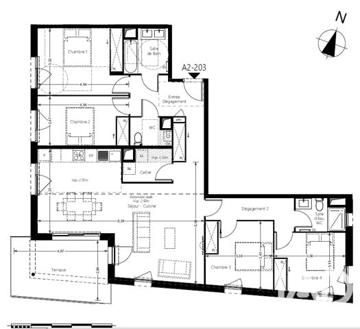 Appartement à vendre 7 pièces 117,6 m² Pessac