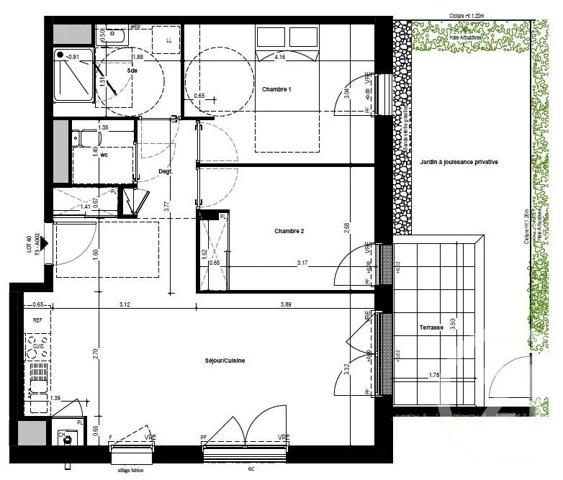Appartement T3 à vendre  3 pièces - 63,20 m 2   THEIX NOYALO  - 56