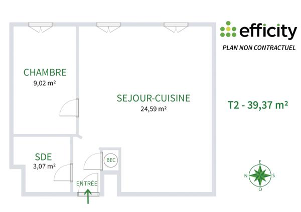Appartement
         2 pièces
        - 39 m² Exclusivité 155 000 € *