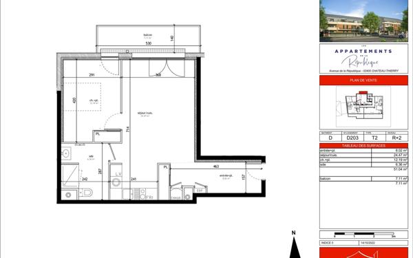 Appartement à vendre    2 pièces • 51,04 m2 Château-Thierry