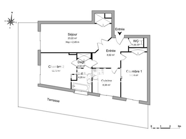 Location Appartement 3 pièces 76.32 m² - 15 AVENUE VALENTINY Nice 06100