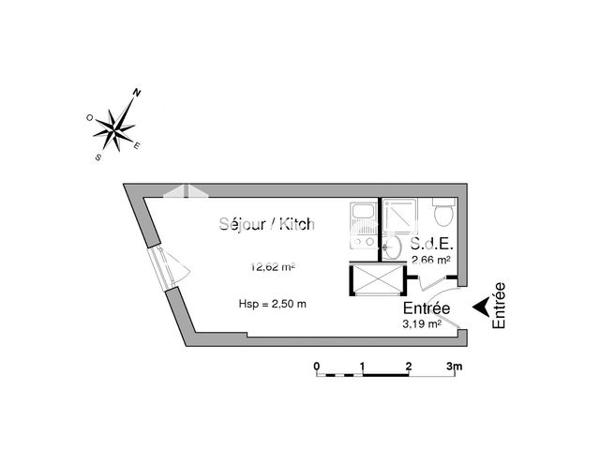 Location Studio 18.47 m² - 68 RUE DU PREFET BONNEFOY Nantes 44300