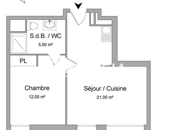 Location Appartement 2 pièces 38.5 m² - LES DOCKS DE L'OURCQ Bondy 93140