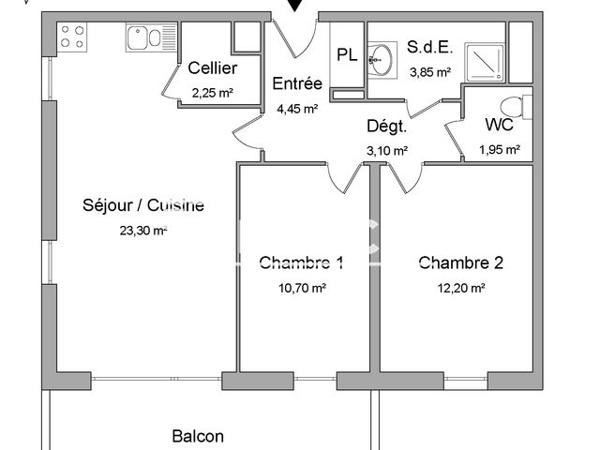 Location Appartement 3 pièces 61.8 m² - BAT B Lons 64140